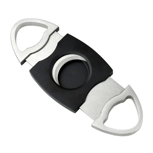 Visol Perfecto Black and Stainless Steel Double Guillotine Cigar Cutter