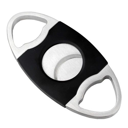 Visol Perfecto Black and Stainless Steel Double Guillotine Cigar Cutter