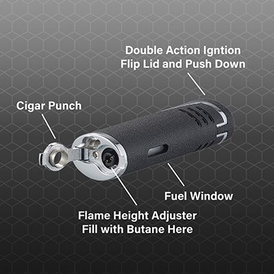 Visol Cradle Double Jet Torch Flame Retail Prepack - 20 Cigar Lighters