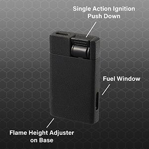 Visol Flatso Flat Torch Cigar Lighter - Black Visol Flatso Flat Torch Cigar Lighter - Black