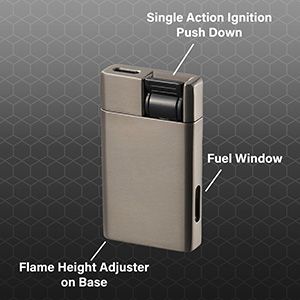 Visol Flatso Flat Torch Cigar Lighter - Gunmetal Visol Flatso Flat Torch Cigar Lighter - Gunmetal