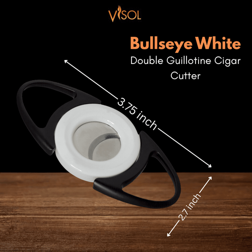 Visol Gift Set - Vinson Flat Torch Lighter Black and Bullseye White Double Guillotine Cigar Cutter Visol Gift Set - Vinson Flat Torch Lighter Black and Bullseye White Double Guillotine Cigar Cutter