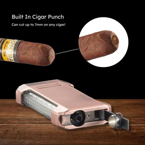 Visol Gift Set - Wild West V-Cut Cutter Antique Copper & Vinson Bronze Torch Lighter with Punch