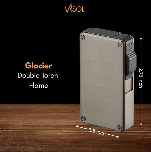 Visol Glacier Double Torch Cigar Lighter - Gunmetal