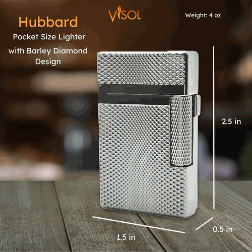 Visol Hubbard Barley Soft Flame and Torch Flame Flint Lighter - Chrome