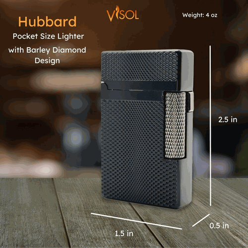 Visol Hubbard Barley Soft Flame and Torch Flame Flint Lighter - Black