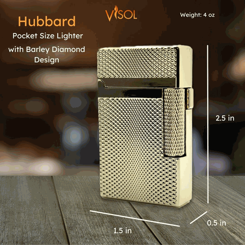Visol Hubbard Barley Soft Flame and Torch Flame Flint Lighter - Gold
