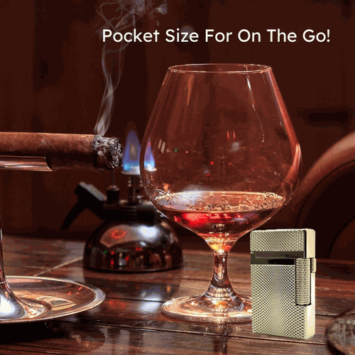 Visol Hubbard Barley Soft Flame and Torch Flame Flint Lighter - Gold