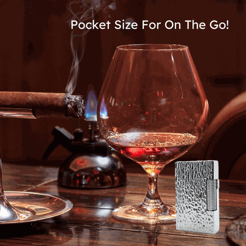 Visol Hubbard Hammered Soft Flame and Torch Flame Flint Lighter - Chrome