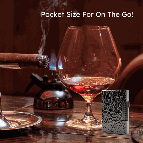 Visol Hubbard Hammered Soft Flame and Torch Flame Flint Lighter - Gunmetal