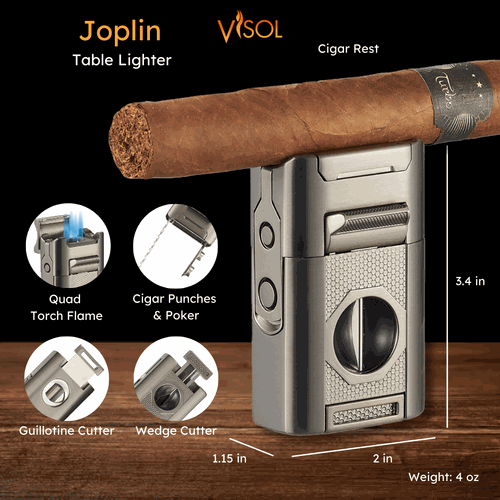 Visol Joplin Quad Torch Flame Lighter - Gunmetal