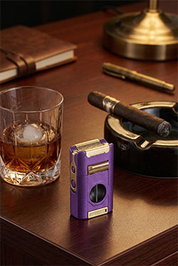 Visol Joplin Quad Torch Flame Lighter - Purple