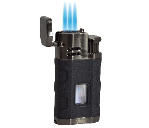 Visol Kauai Triple Flame Cigar Lighter - Black