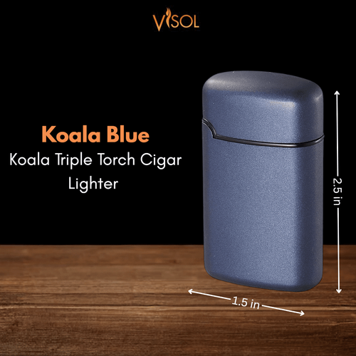 Visol Koala Triple Torch Cigar Lighter - Blue