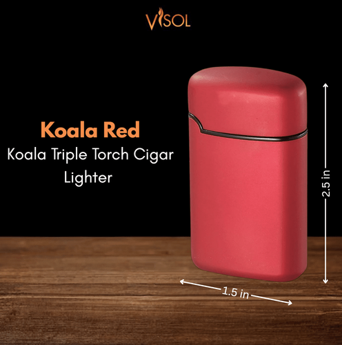 Visol Koala Triple Torch Cigar Lighter - Red