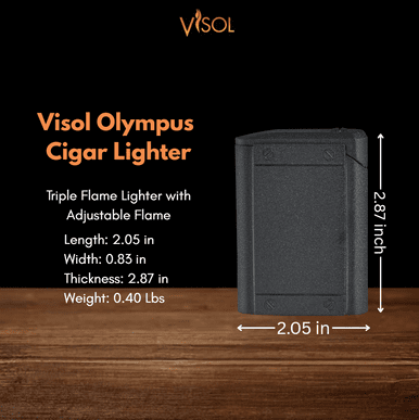 Visol Olympus Triple Torch Flame Cigar Lighter - Black