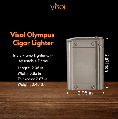 Visol Olympus Triple Torch Flame Cigar Lighter - Gunmetal Visol Olympus Triple Torch Flame Cigar Lighter - Gunmetal
