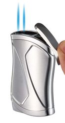 Visol Pisco Dual Torch Cigar Lighter - Silver