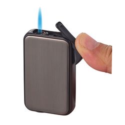 Visol Prague Single Torch Flame Cigar Lighter - Gunmetal Visol Prague Single Torch Flame Cigar Lighter - Gunmetal