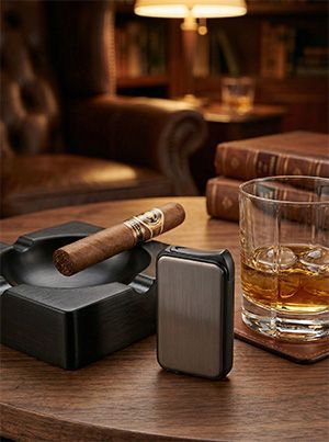 Visol Prague Single Torch Flame Cigar Lighter - Gunmetal