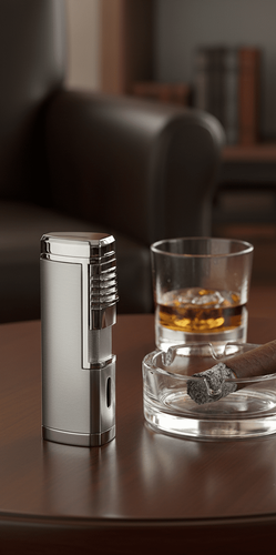 Visol Pyrgos Silver Satin Quad Torch Cigar Lighter