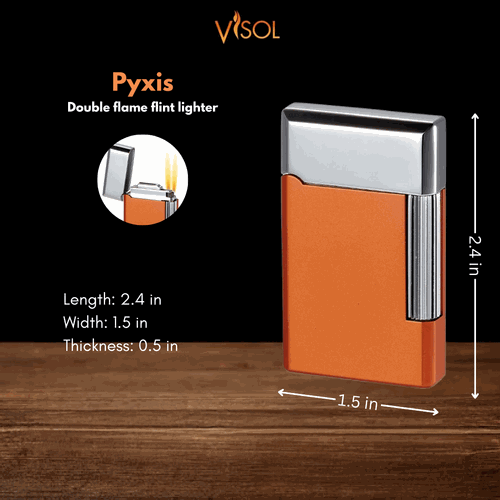 Visol Pyxis Burnt Orange Flint Lighter Visol Pyxis Burnt Orange Flint Lighter