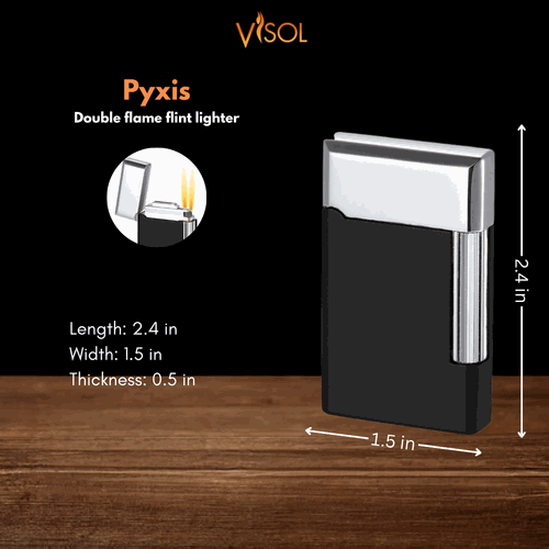 Visol Pyxis Matte Black Flint Lighter
