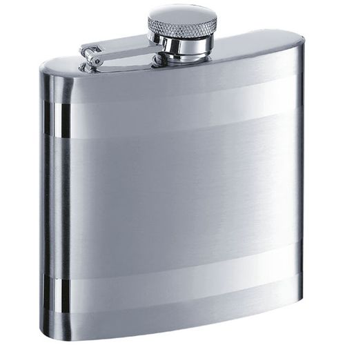 Visol Band Two-Tone Stainless Steel 6oz Liquor Flask - Free Engraving