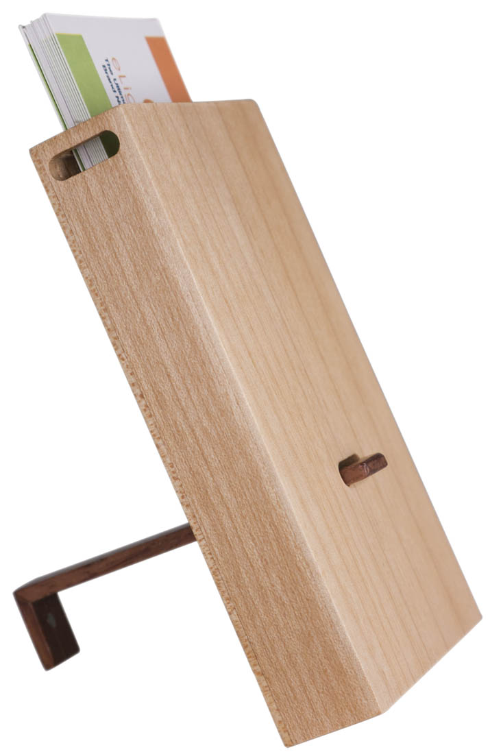 Visol Maple Wooden Desktop Business Card Holder