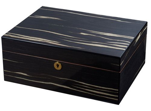 Visol Remo Polished Ashburl Wood Locking Humidor