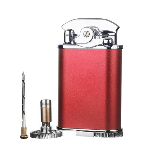 Visol Retro Triple Flame Cigar Lighter - Red & Chrome