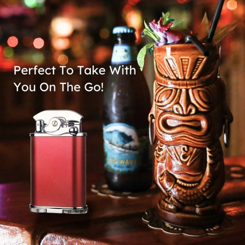 Visol Retro Triple Flame Cigar Lighter - Red & Chrome