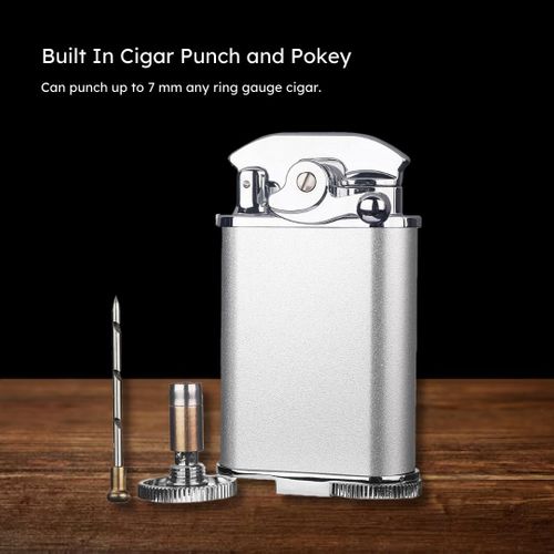 Visol Retro Triple Flame Cigar Lighter - Silver & Chrome