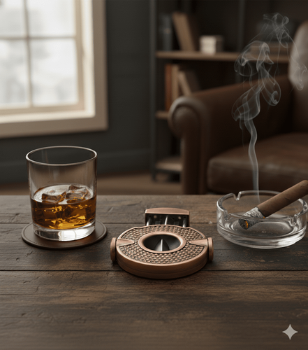 Visol Revolver Wedge V Cigar Cutter - Antique Bronze