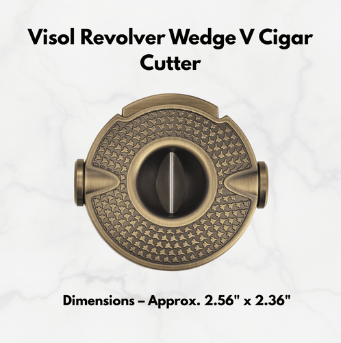 Visol Revolver Wedge V Cigar Cutter - Antique Gold