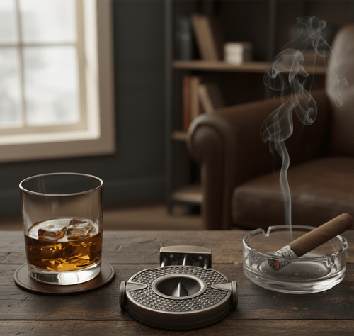 Visol Revolver Wedge V Cigar Cutter - Antique Silver