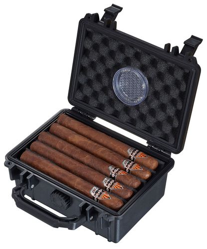 Visol Rider Hard Plastic Travel Humidor - 15 Cigars 