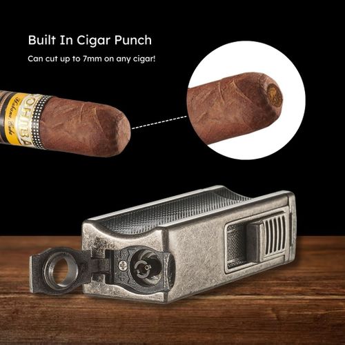 Visol Ridge Antique Single Flame Torch Lighter with Cigar Rest- VLR405802-Ridge-ANT