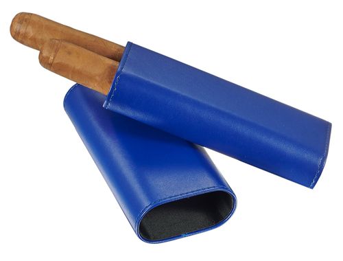 Visol Santa Fe Blue Leather Cigar Case 