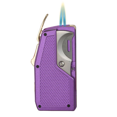 Visol Sierra Dual Torch Flame Cigar Lighter with Multi-Tool Accessories - Purple