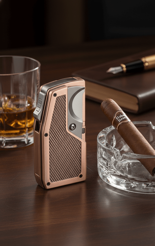 Visol Sierra Dual Torch Flame Cigar Lighter with Multi-Tool Cigar Accessories - Bronze