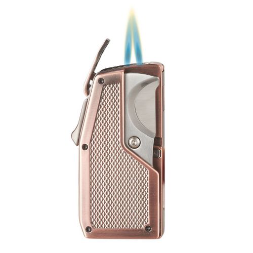Visol Sierra Dual Torch Flame Cigar Lighter with Multi-Tool Cigar Accessories - Bronze