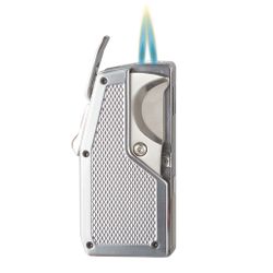 Visol Sierra Dual Torch Flame Cigar Lighter with Multi-Tool Cigar Accessories - Silver Visol Sierra Dual Torch Flame Cigar Lighter with Multi-Tool Cigar Accessories - Silver
