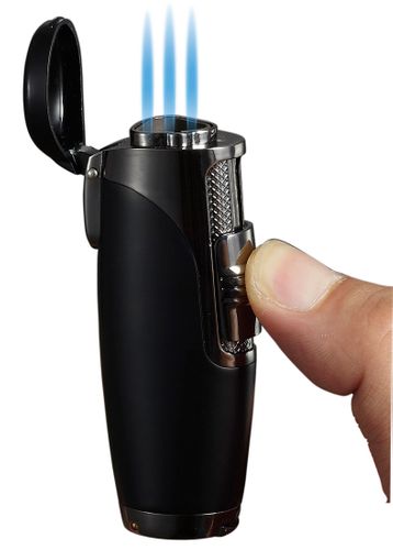 Visol Triad Black Matte Triple Torch Flame Cigar Lighter