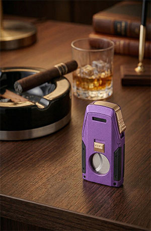 Visol Viper Dual Torch Flame Cigar Lighter - Purple