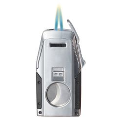 Visol Viper Dual Torch Flame Cigar Lighter - Silver Visol Viper Dual Torch Flame Cigar Lighter - Silver