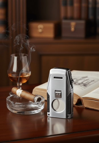 Visol Viper Dual Torch Flame Cigar Lighter - Silver Visol Viper Dual Torch Flame Cigar Lighter - Silver
