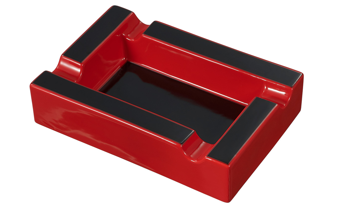 Visol Wesley Red and Black Rectangular Cigar Ceramic Ashtray