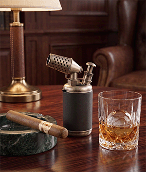 Visol Zion Single Jet Flame Cigar Lighter - Antique Silver