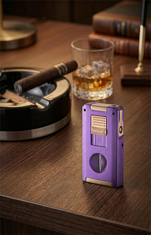Visol Zurich Dual Torch Flame Cigar Lighter - Purple
